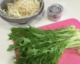 簡単！節約！水菜ともやしのさっぱりサラダ作り方1写真