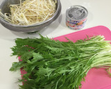 簡単！節約！水菜ともやしのさっぱりサラダ作り方1写真