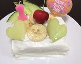 《1歳》メロンのバースデーケーキ作り方8写真