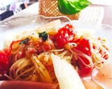 ✨ひと手間かけた桃と生ハムの冷製パスタ✨作り方8写真