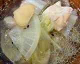 白菜大根とり肉干し椎茸の黒ゴマ入り生姜スープ鍋作り方16写真