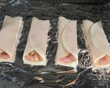 餃子の皮でおつまみハムチーズ♪蜂蜜添えて作り方4写真