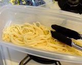 レンジでソース♡明太クリームパスタ！作り方4写真