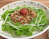水菜たっぷりのせ♪ヘルシー納豆丼!作り方3写真