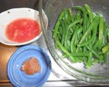 いんげん豆の梅トマト和え作り方1写真
