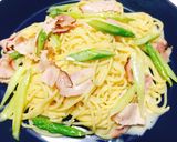 簡単☆アスパラとベーコンのクリームパスタ作り方10写真