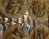桜海老としらすの餃子皮ピザ作り方3写真