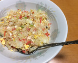 らーめんスープの素で仕上げた美味しい炒飯作り方4写真