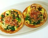 餃子の皮で簡単♪お好み焼き風ミニピザ♪作り方4写真