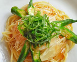 茗荷とオクラの和風餡かけパスタ作り方4写真