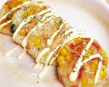 簡単！大葉とコーンdeカニカマ彩りバーグ作り方5写真