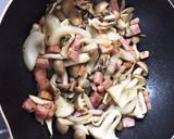 舞茸としめじとベーコンのクリームパスタ作り方6写真