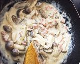 舞茸としめじとベーコンのクリームパスタ作り方8写真