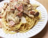 舞茸としめじとベーコンのクリームパスタ作り方10写真