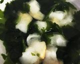 にゃんこと一緒に、お麸のワカメスープ作り方2写真