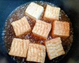 簡単夕飯主菜ほうれん草と豚バラと厚揚げ肉豆腐煮作り方3写真