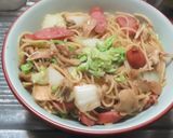 舞茸ベーコン白菜のニンニクオリーブ油の炒めパスタ作り方13写真