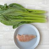 シャキシャキ小松菜と鶏ささみのサラダ作り方1写真
