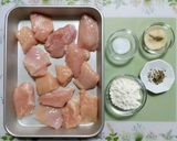 節約簡単夕飯主菜鶏胸肉茸法蓮草クリーム煮肉料理作り方1写真