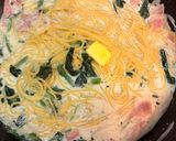 もちもち！時短ベーコンとほうれん草のスープパスタ作り方5写真