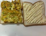 【簡単朝食】キャベツ千切卵のホットサンド作り方3写真