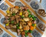 レンジ洋風トマト焼そば味オムライス弁当作り方4写真