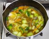 中華三昧(醤油)風♪チンゲン菜春雨スープ作り方5写真