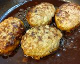 豚肉ハンバーグ、エノキ＆れんこん入り。作り方8写真
