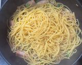 菜の花とベーコンのにんにく醤油パスタ作り方9写真