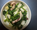 いかとほうれん草のマヨ炒め作り方5写真