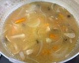 かぼちゃとしめじの味噌汁作り方6写真