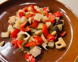 秋の薬膳　野菜炒めのオムレツ作り方1写真