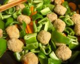 肉だんごとお野菜（ピーマン・人参）の黒酢あん作り方2写真