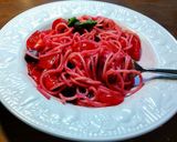 ひな祭り　トマトとビーツの冷製パスタ作り方6写真