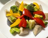 鶏肉と彩り野菜の炒め！おろしポンズかけ作り方5写真