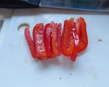 ネギとキノコとパプリカのバター焼きうどん作り方3写真