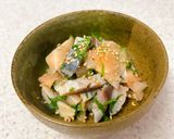 しめ鯖と寿司ガリと大葉の和え物作り方4写真