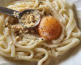 簡単カルボナーラパスタよりうどん☆昼食作り方2写真