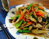 ＊豚肉と小松菜も入ったきんぴらゴボウ＊作り方6写真