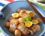 角切り大根の豚バラ肉巻き うずらの卵添え♪作り方4写真