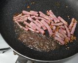 茄子とベーコンの麺つゆアンチョビパスタ作り方5写真