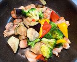 鶏肉と彩り野菜の炒め！おろしポンズかけ作り方7写真