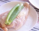 香味旨だれで食すレンチン蒸し鶏作り方2写真