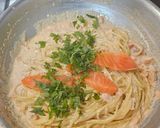 三種のサーモンたらこクリームパスタ作り方8写真