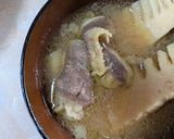 簡単★水煮たけのこと牛肉のお味噌汁作り方4写真