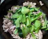 豚肉と小松菜のニンニク醤油炒め作り方4写真
