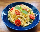 焼きトマトとレモンバームのパスタ作り方3写真