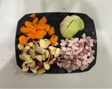 さつまいもの季節に！根菜の豆乳スープ作り方1写真