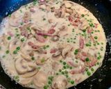 キノコとグリンピースのクリームパスタ作り方3写真