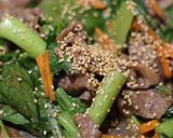 貧血予防！牛肉と小松菜のオイスター味噌炒め作り方6写真